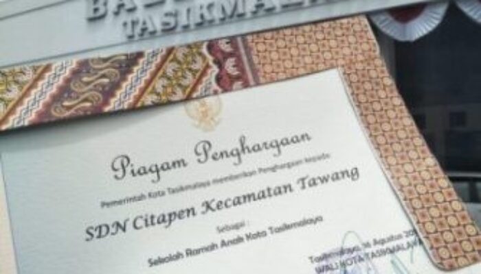 SDN Citapen Tasikmalaya Raih Penghargaan Sekolah Ramah Anak