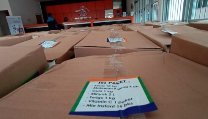 Belasan Ribu Paket Bansos Disalurkan Kantor Pos Singaparna Secara Bertahap