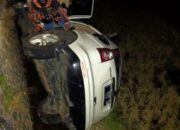 CRV “Nyemplung” ke Sawah, Sopir Hilang Konsentrasi