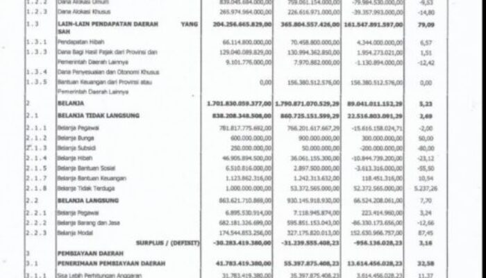Inilah Ringkasan Perubahan APBD Tahun 2020 Kota Tasikmalaya