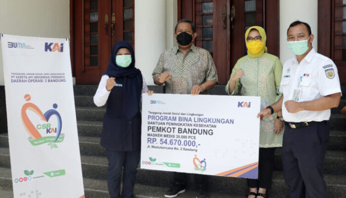 Daop 2 Bandung Salurkan 35.000 Masker ke Pemkot 