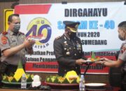 HUT ke-40 Satpam, Kapolres Sumedang Berikan Tumpeng
