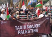 Bela Palestina, Ribuan Umat Islam Tasik Turun ke Jalan