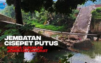 Sudah Setahun Putus Warga Gunakan Jembatan Darurat