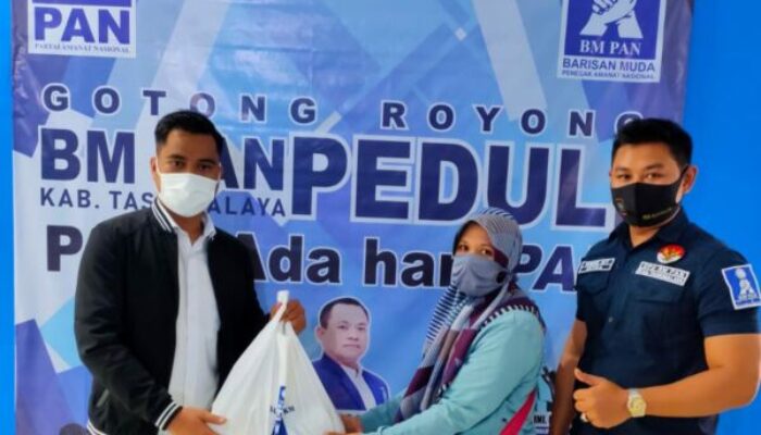 Barisan Muda PAN Kab. Tasik Ringankan Beban Warga Terdampak Covid-19