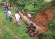 Bocor, Kades dan Warga Gotong Royong Perbaiki Pipa Besar Irigasi Padawaras