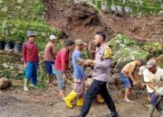 Ini Langkah Bhabinkamtibmas Polsek Rajagaluh Saat Bencana Longsor
