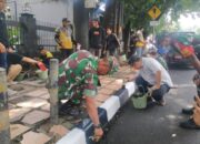 Personil Kodim 0618/BS Percantik Ruas Jalan di Kota Bandung