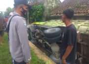 Diduga Supir Ngantuk, Truk Ngagoler di Tawangbanteng