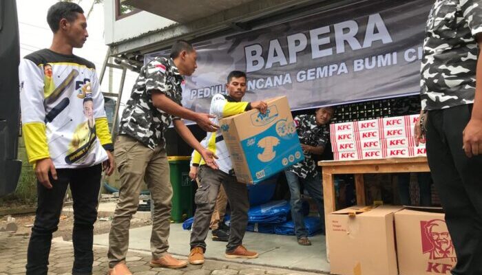 Bapera Salurkan Bantuan di 3 Titik Lokasi Gempa Cianjur