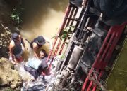 Truk Masuk Jurang, Sopir Tewas Terjepit Kemudi