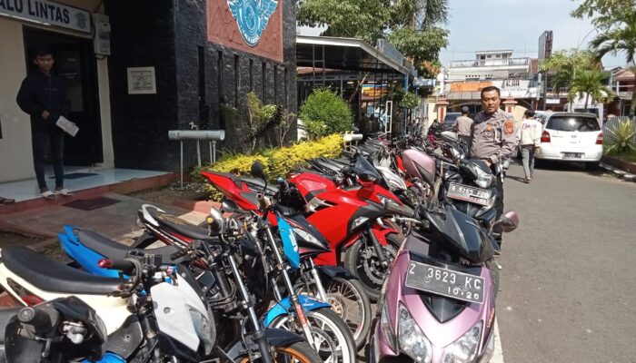 Dua Hari Razia, 140 Motor Berknalpot Bising Diamankan Polres Tasik