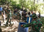 Kodim Sumedang Lakukan Karya Bakti Cor Jalan Tani Desa Kamal