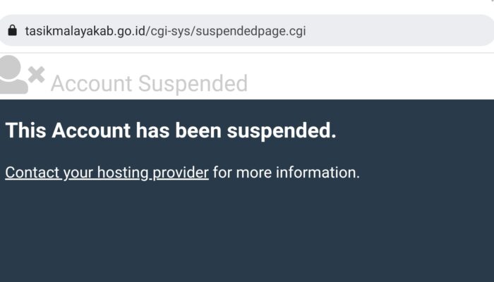 Situs Informasi Pemkab Tasikmalaya Disuspend