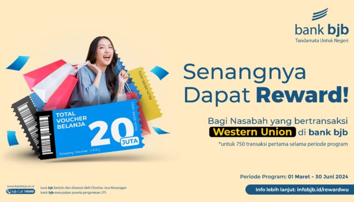 Transaksi Remittance di bank bjb, Bisa Bawa Pulang Voucher Belanja