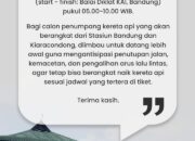 Ada Event KAI Railways Cyclist Festival 2024, Daop 2 Himbau Penumpang Untuk Datang Lebih Awal ke Stasiun Bandung dan Kiaracondong