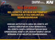 KAI Daop 2 Minta Masyarakat untuk Tak Beraktivitas di Jalur Rel Kereta Api