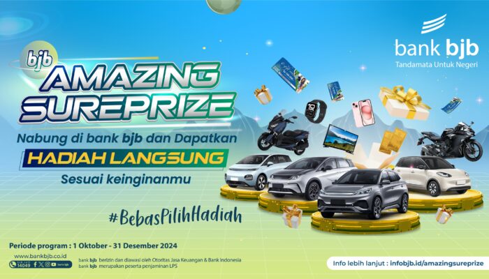 Program bjb Amazing SurePrize, Tempatkan Dana Bisa Dapat Cashback Hingga Kendaraan Bermotor