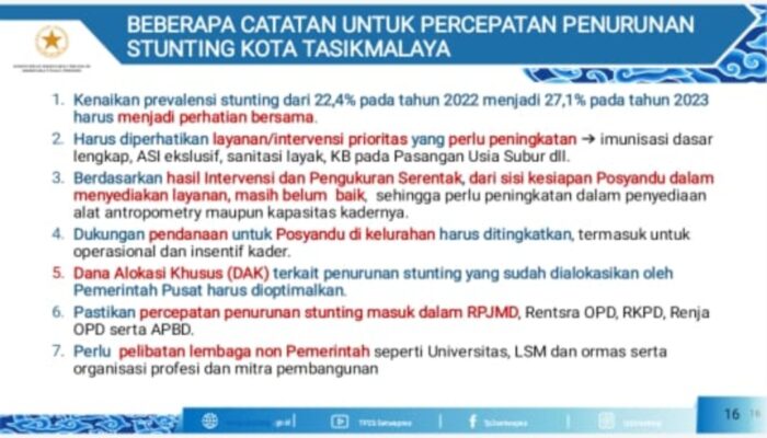Tim Setwapres RI Turun ke Tasik, Sampaikan Catatannya Soal Stunting