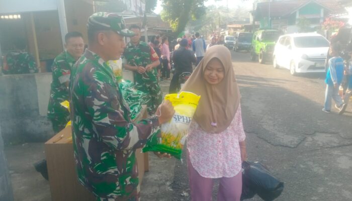 HUT ke-80 TNI, Kodim 0610 Sumedang Gelar Pasar Murah