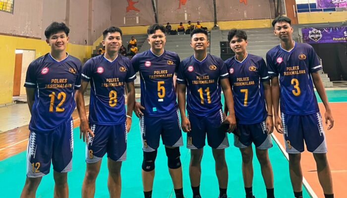 Sempat Keteteran, Tim Voli Polres Tasikmalaya Sukses Sikat Polres Cimahi 3-0 di Kapolda Cup