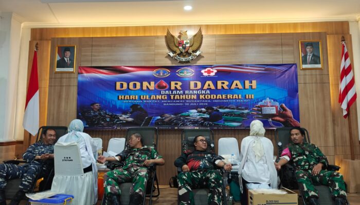 Sambut HUT Ke-1 Kodaeral III/Jakarta, Lanal Bandung Gelar Donor Darah Serentak