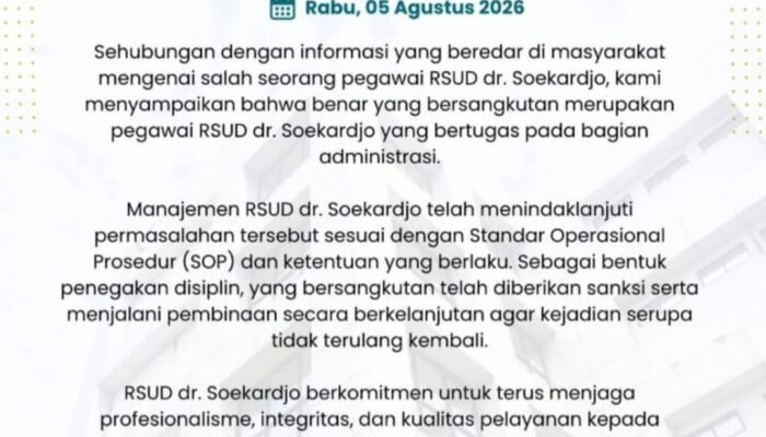 Viral Kata-kata Tak Pantas Pegawai RSUD dr Soekardjo Tasik