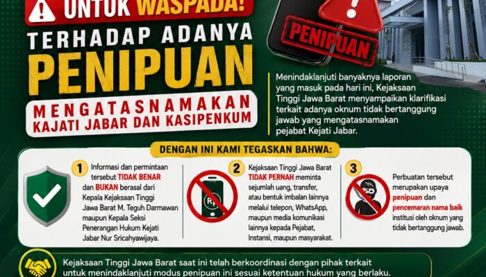 Nama Kajati Jabar Dicatut Oknum Minta Transfer Uang, Kasipenkum Tegaskan Itu Hoaks