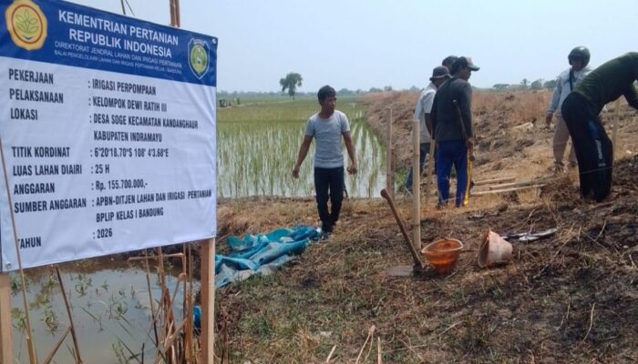 Bantu Pengairan Petani Desa Soge, Kuwu Ahmad Maulana Apresiasi Program Irpom Kementan